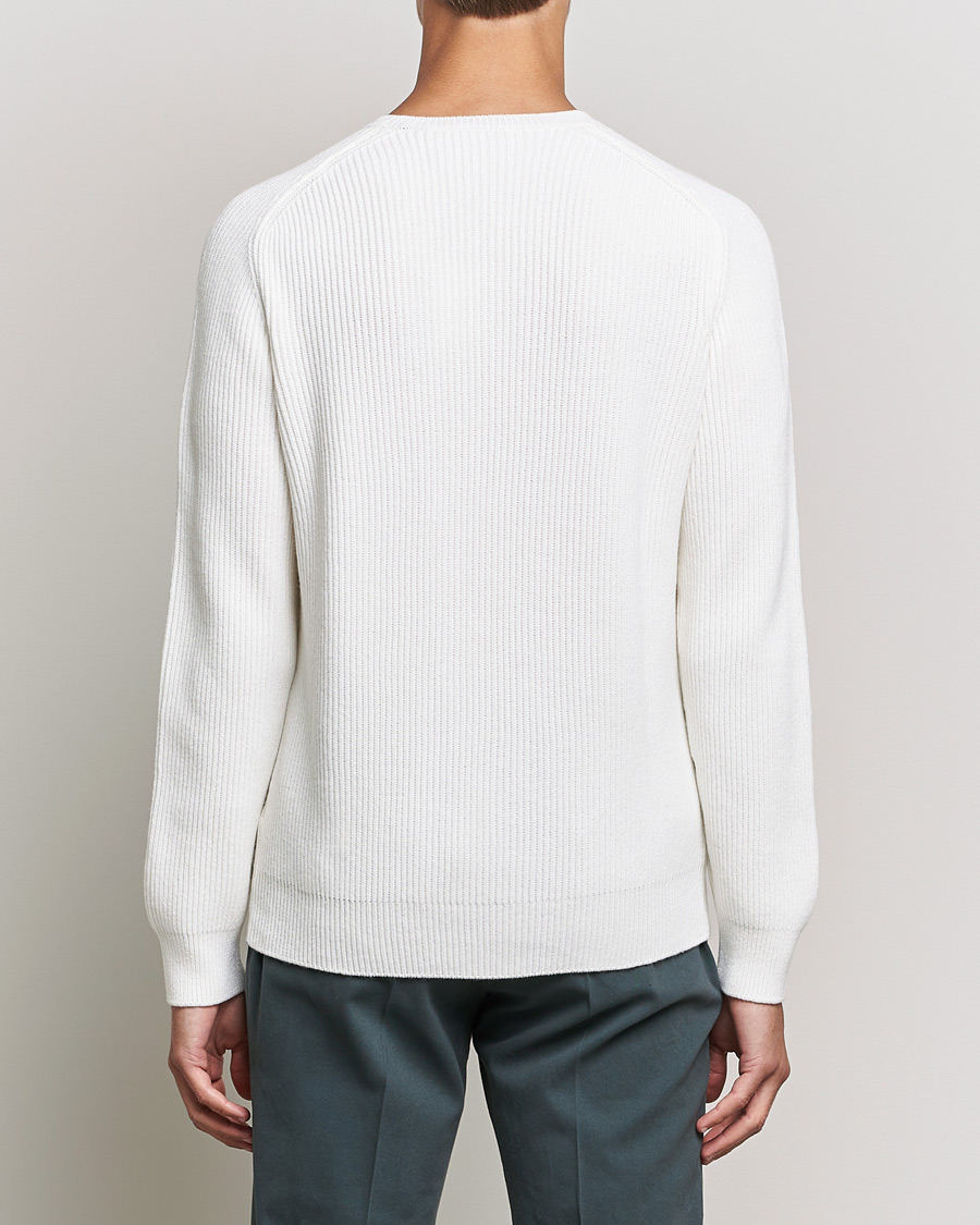 Men | Sweaters & Knitwear | Gran Sasso | Knitted Wool/Cashmere Structure Crewneck Off White