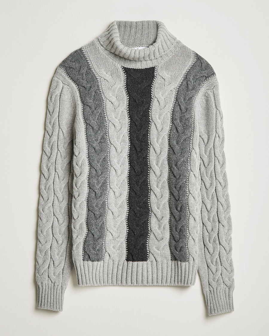 Men | Sweaters & Knitwear | Gran Sasso | Cable Knitted Wool Rollneck Grey
