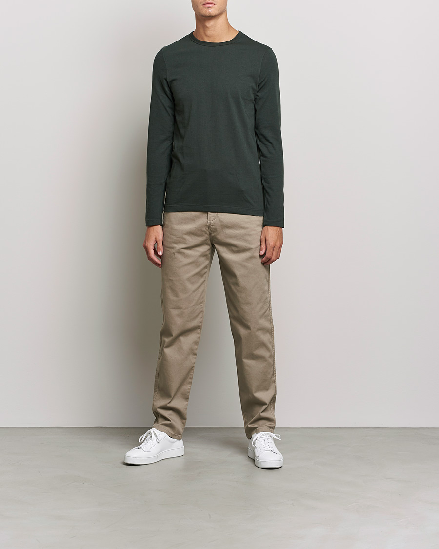 Merz b. Schwanen 1950s Classic Loopwheeled Longsleeve Tee Forest