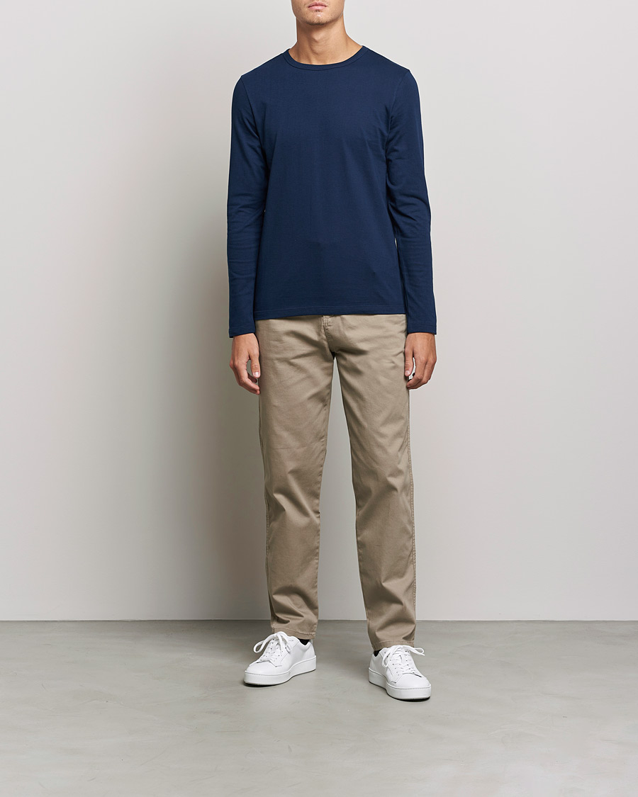 Men | T-Shirts | Merz b. Schwanen | 1950s Classic Loopwheeled Longsleeve Tee Ink