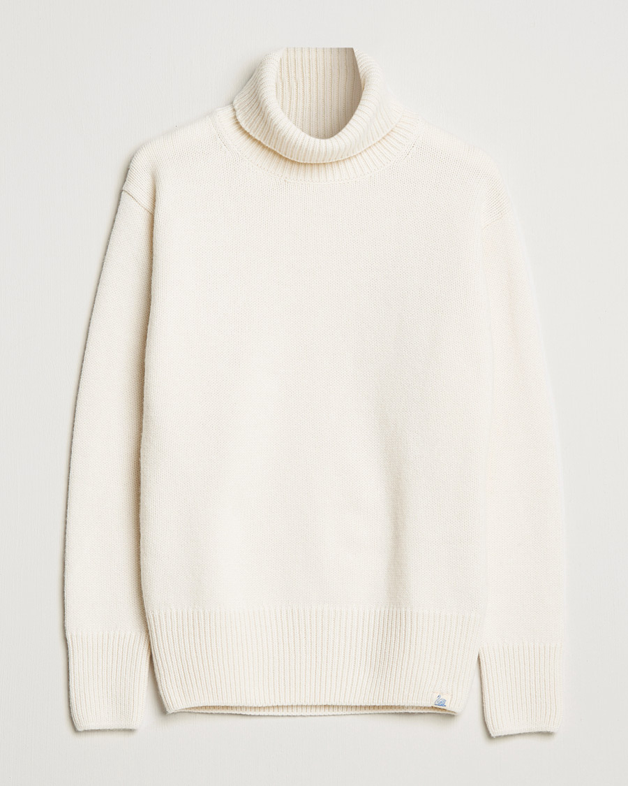 Men | Sweaters & Knitwear | Merz b. Schwanen | Merino/Cashmere Knitted Turtleneck Nature