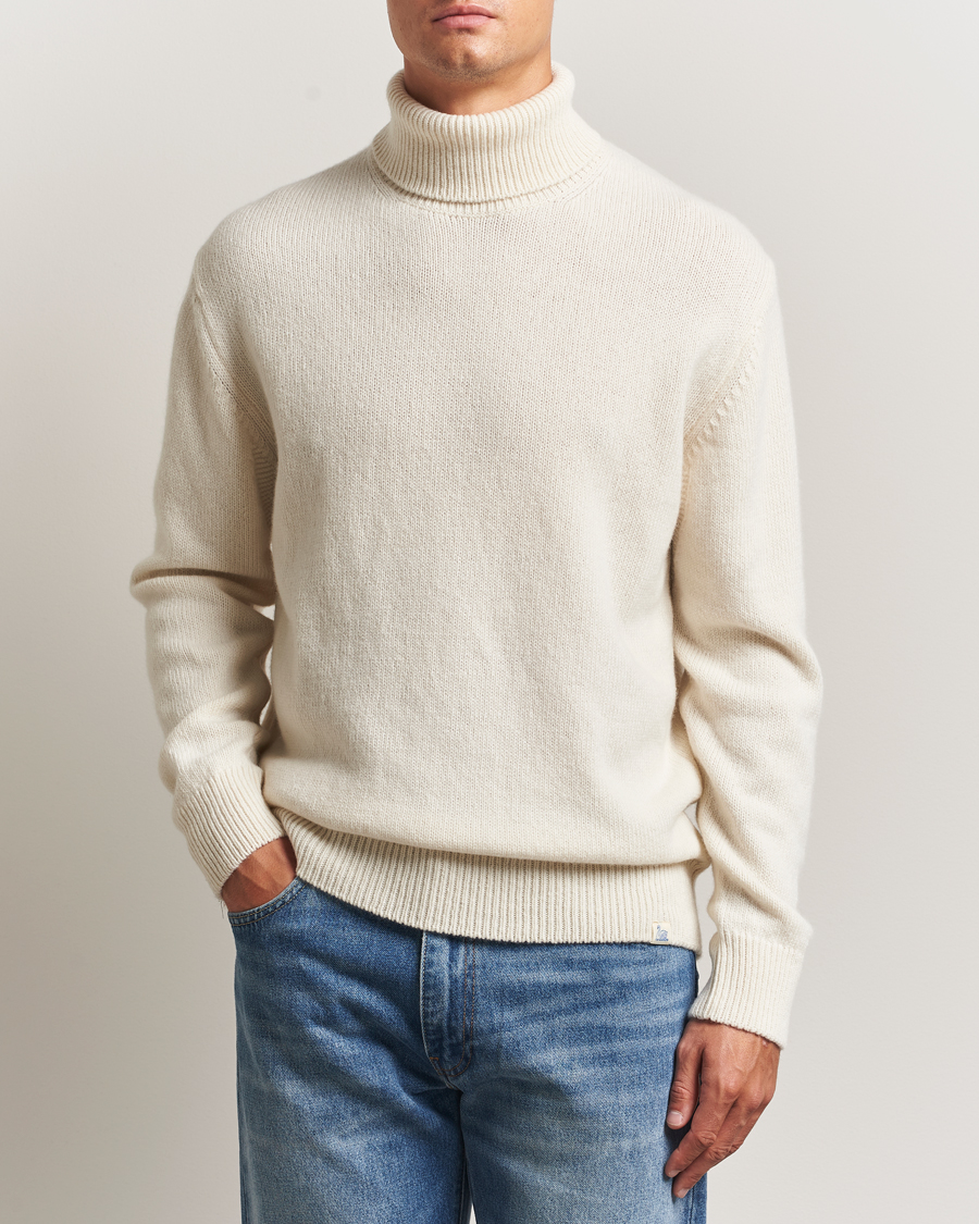 Men | Sweaters & Knitwear | Merz b. Schwanen | Merino/Cashmere Knitted Turtleneck Nature