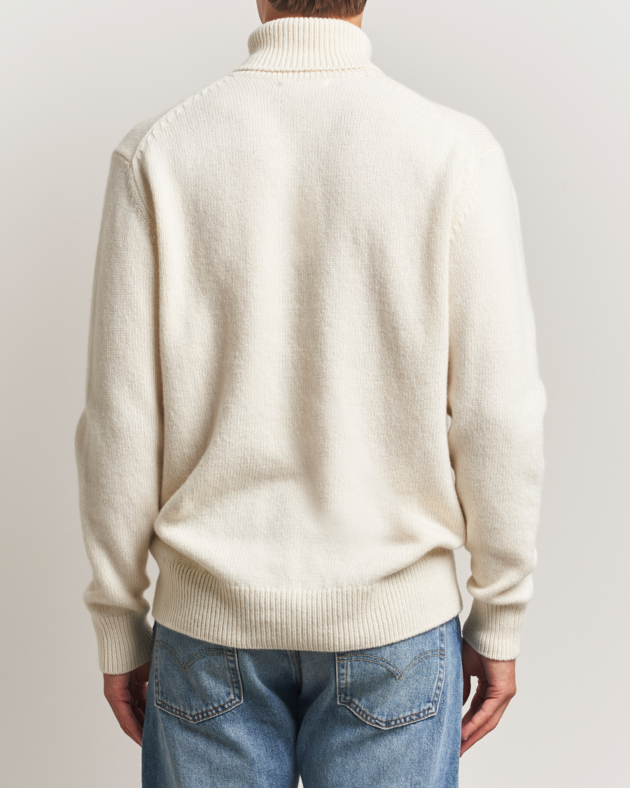 Men | Sweaters & Knitwear | Merz b. Schwanen | Merino/Cashmere Knitted Turtleneck Nature