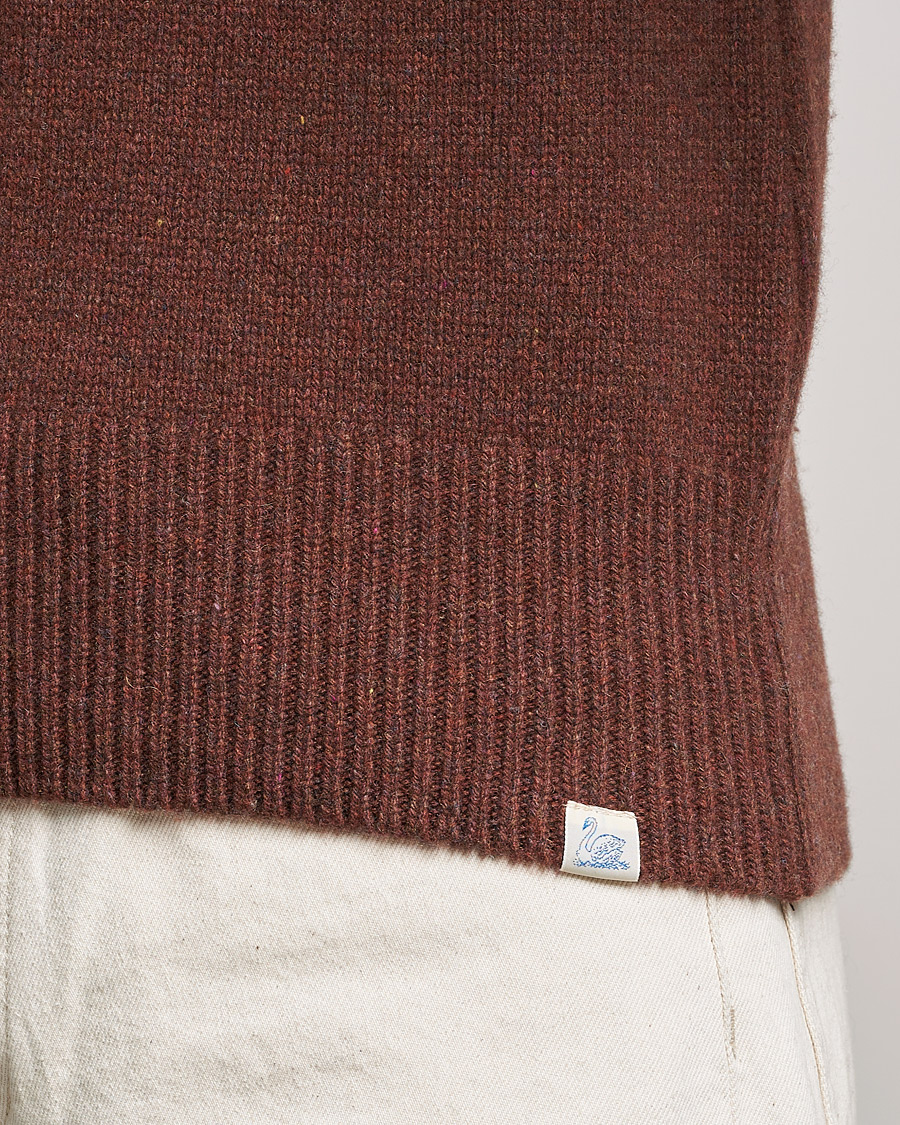 Men | Sweaters & Knitwear | Merz b. Schwanen | Cashmere/Merino Rollneck Chestnut