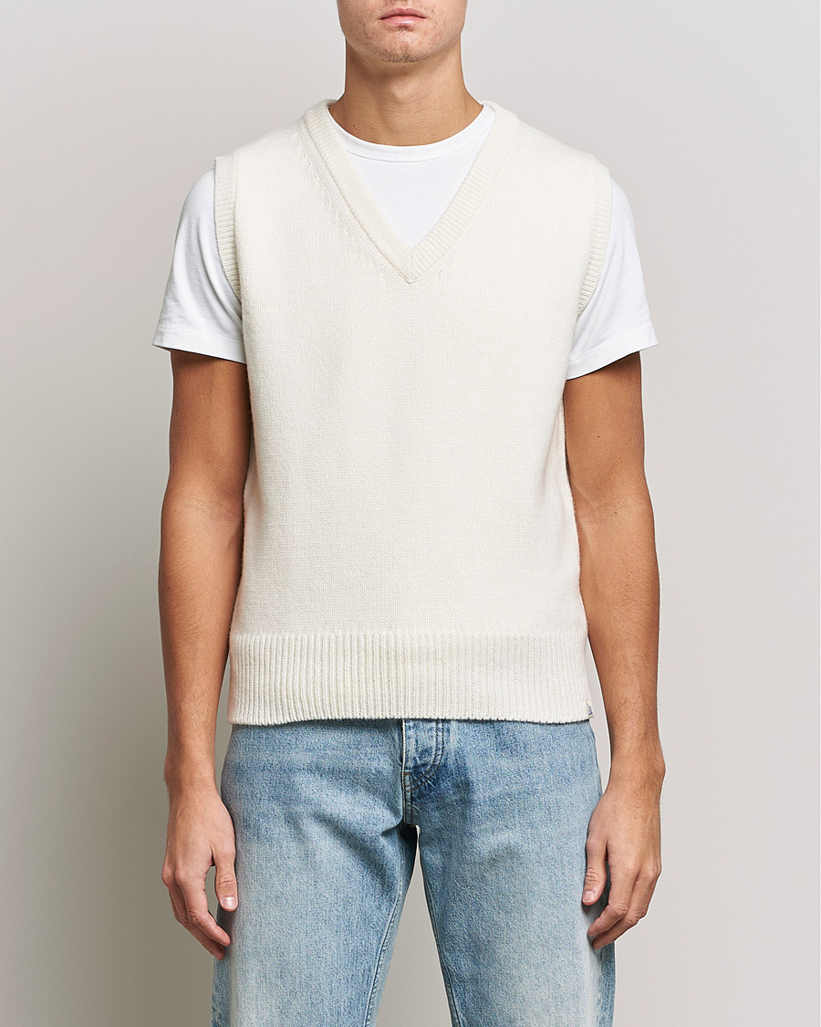 Men | Sweaters & Knitwear | Merz b. Schwanen | Cashmere/Merino Vest Nature