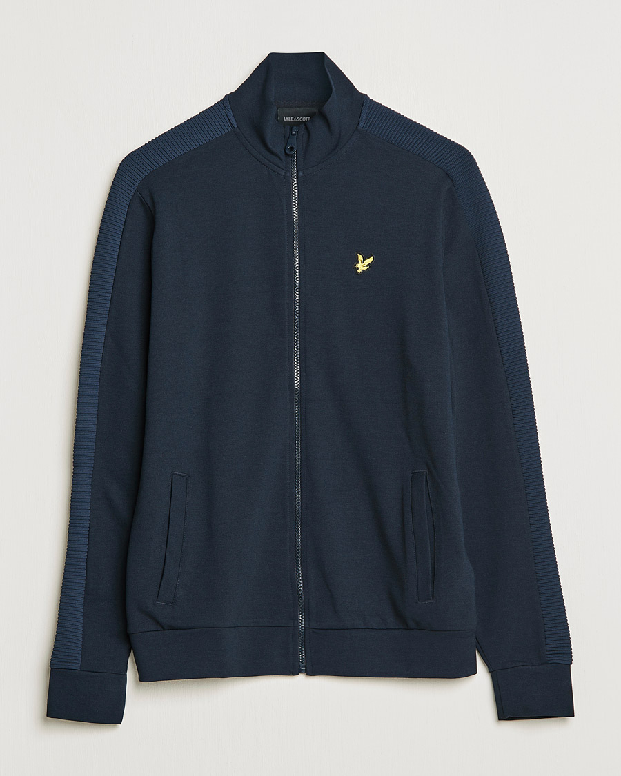 Men | Sweaters & Knitwear | Lyle & Scott | Ottoman Track Zip Sweater Dark Navy