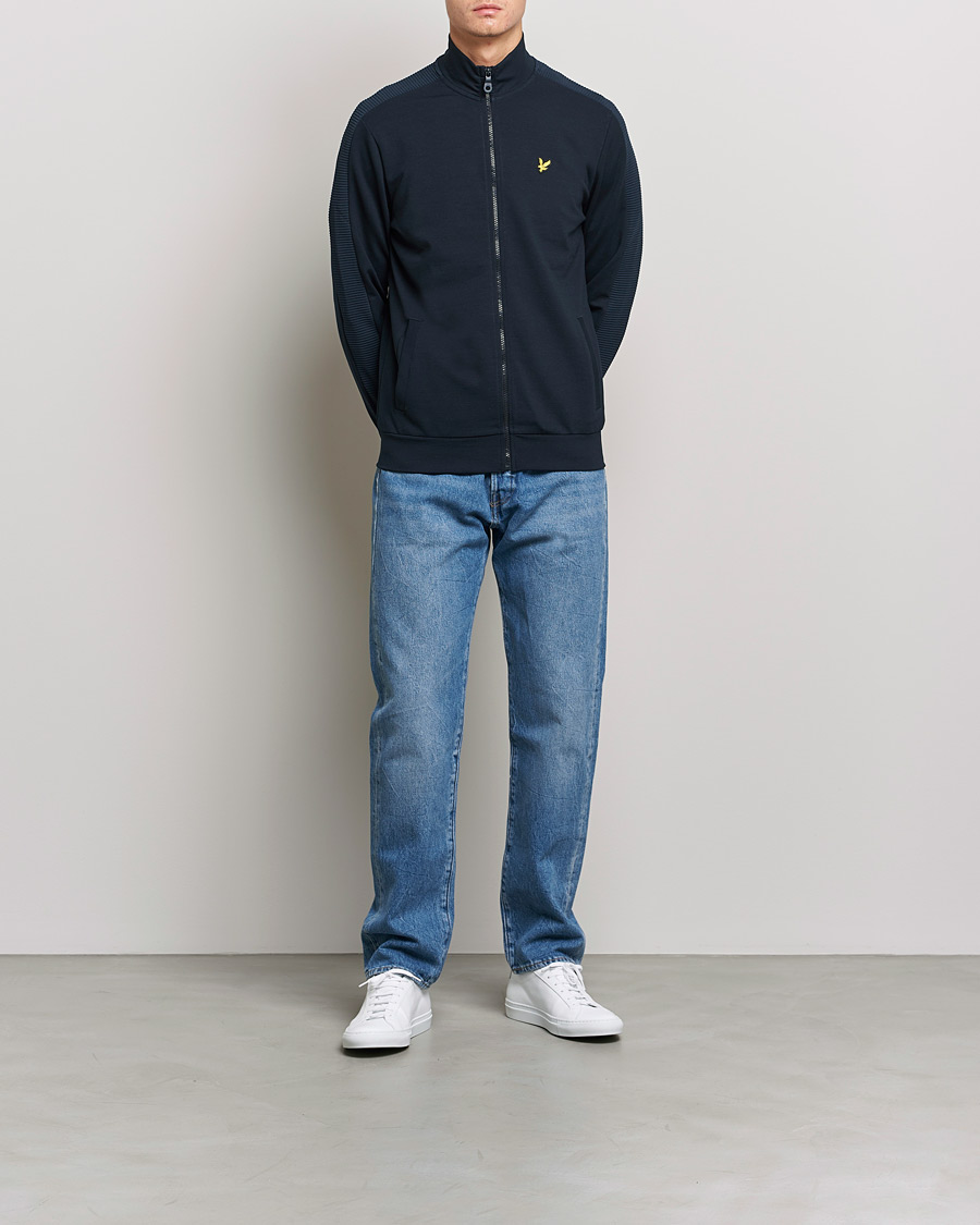 Men | Sweaters & Knitwear | Lyle & Scott | Ottoman Track Zip Sweater Dark Navy