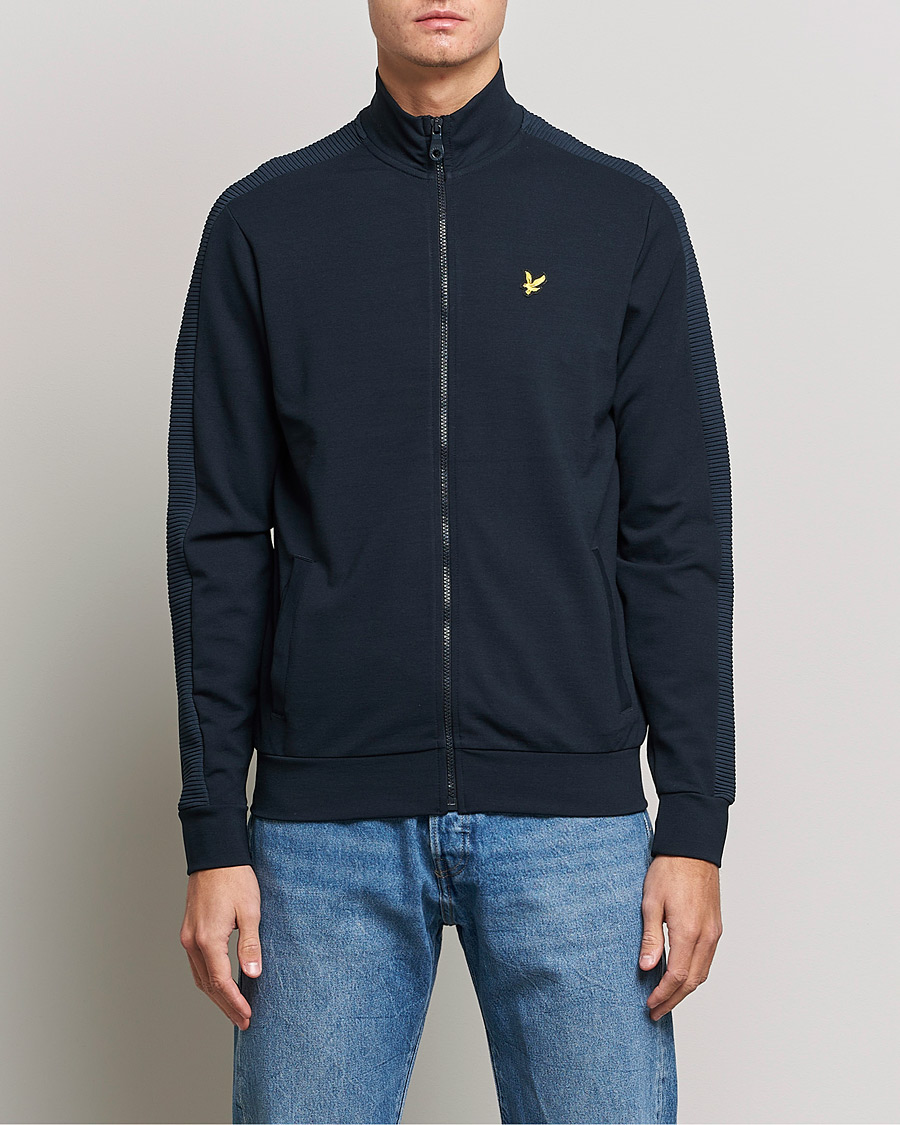 Men | Sweaters & Knitwear | Lyle & Scott | Ottoman Track Zip Sweater Dark Navy