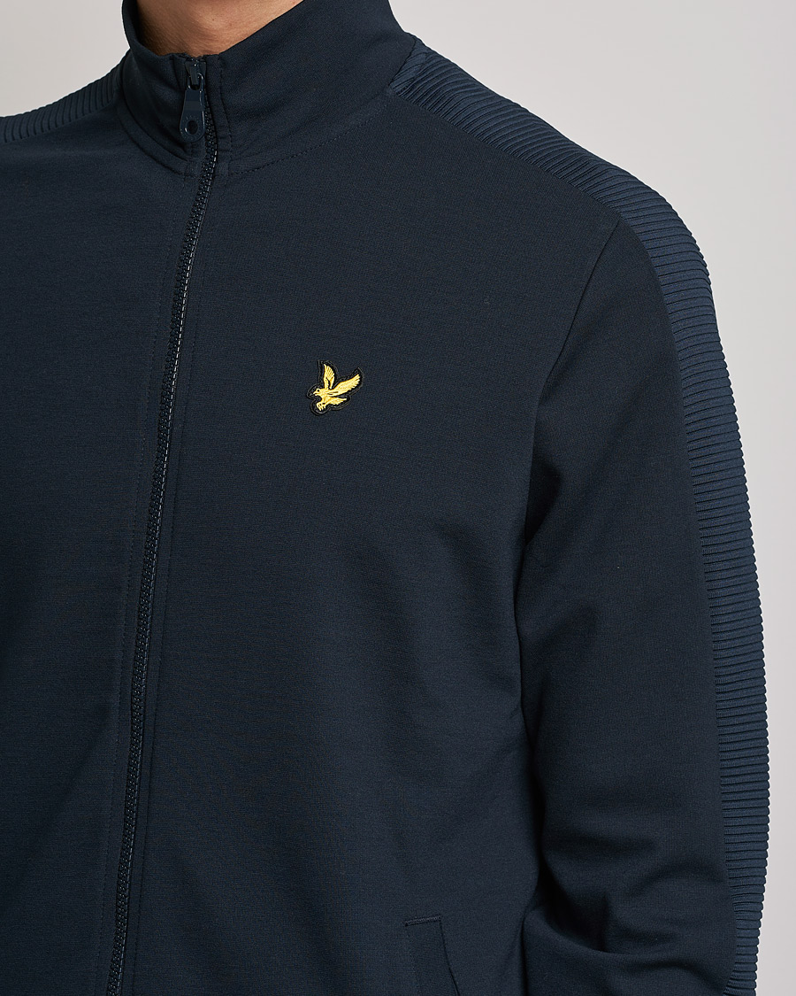 Men | Sweaters & Knitwear | Lyle & Scott | Ottoman Track Zip Sweater Dark Navy