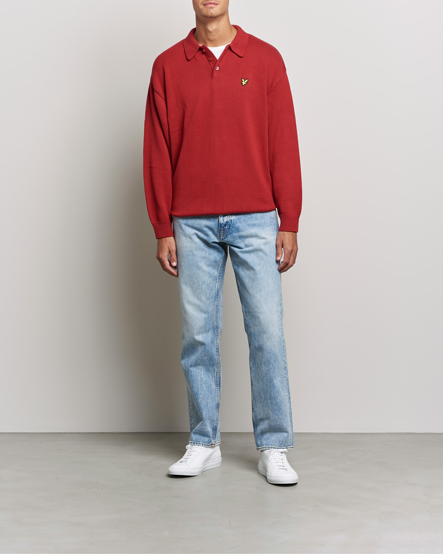 Men | Sweaters & Knitwear | Lyle & Scott | Blousson Knitted Polo Tunnel Red