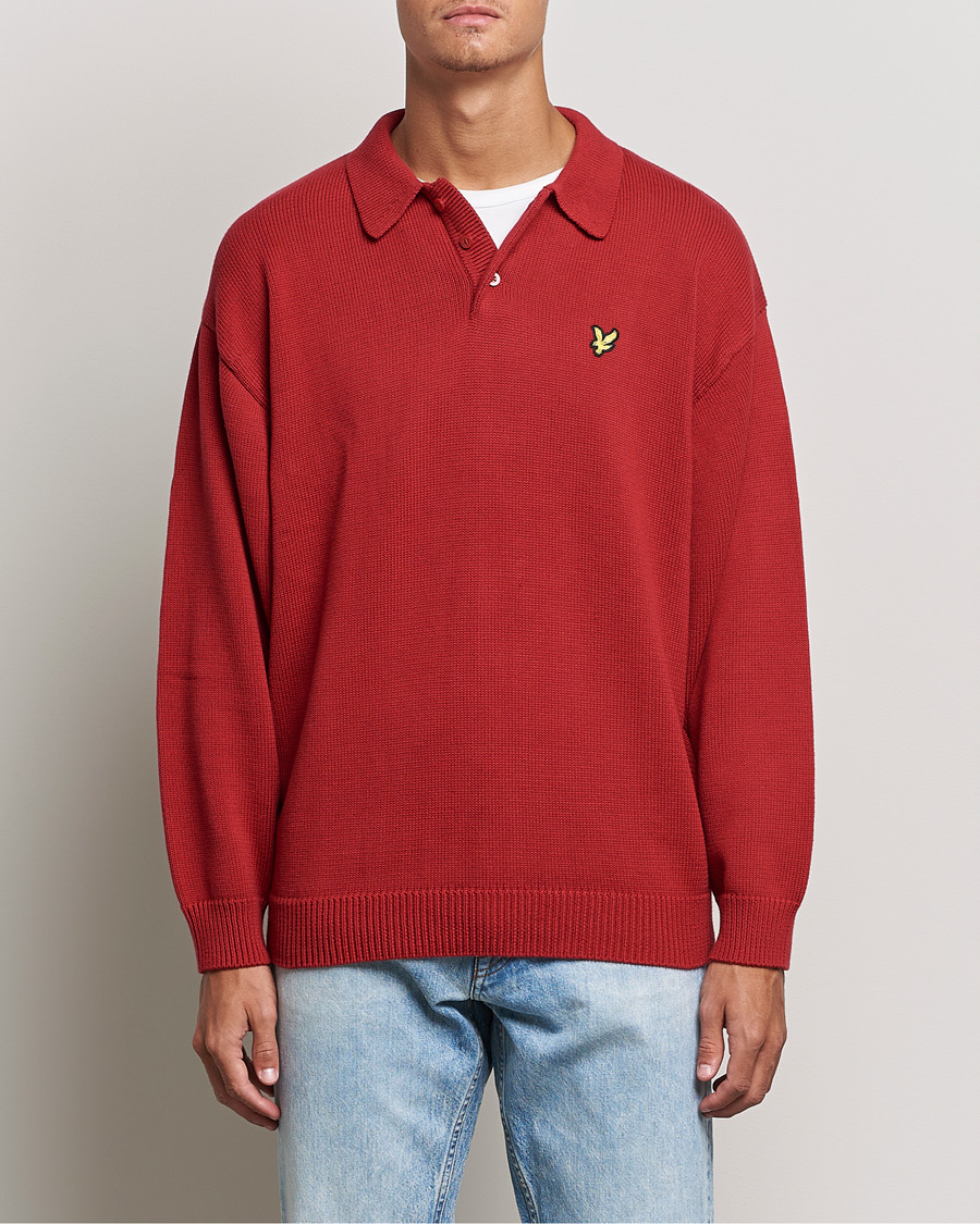 Men | Knitted Polo Shirts | Lyle & Scott | Blousson Knitted Polo Tunnel Red
