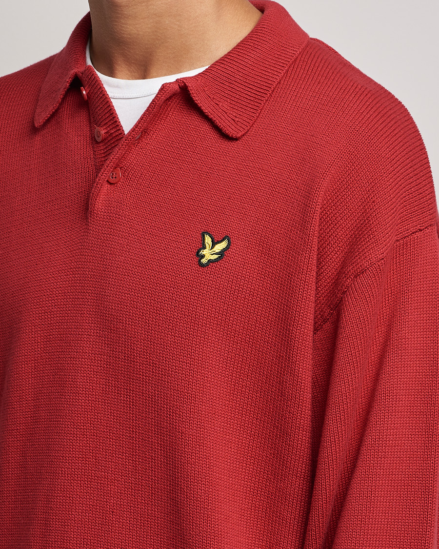 Men | Sweaters & Knitwear | Lyle & Scott | Blousson Knitted Polo Tunnel Red
