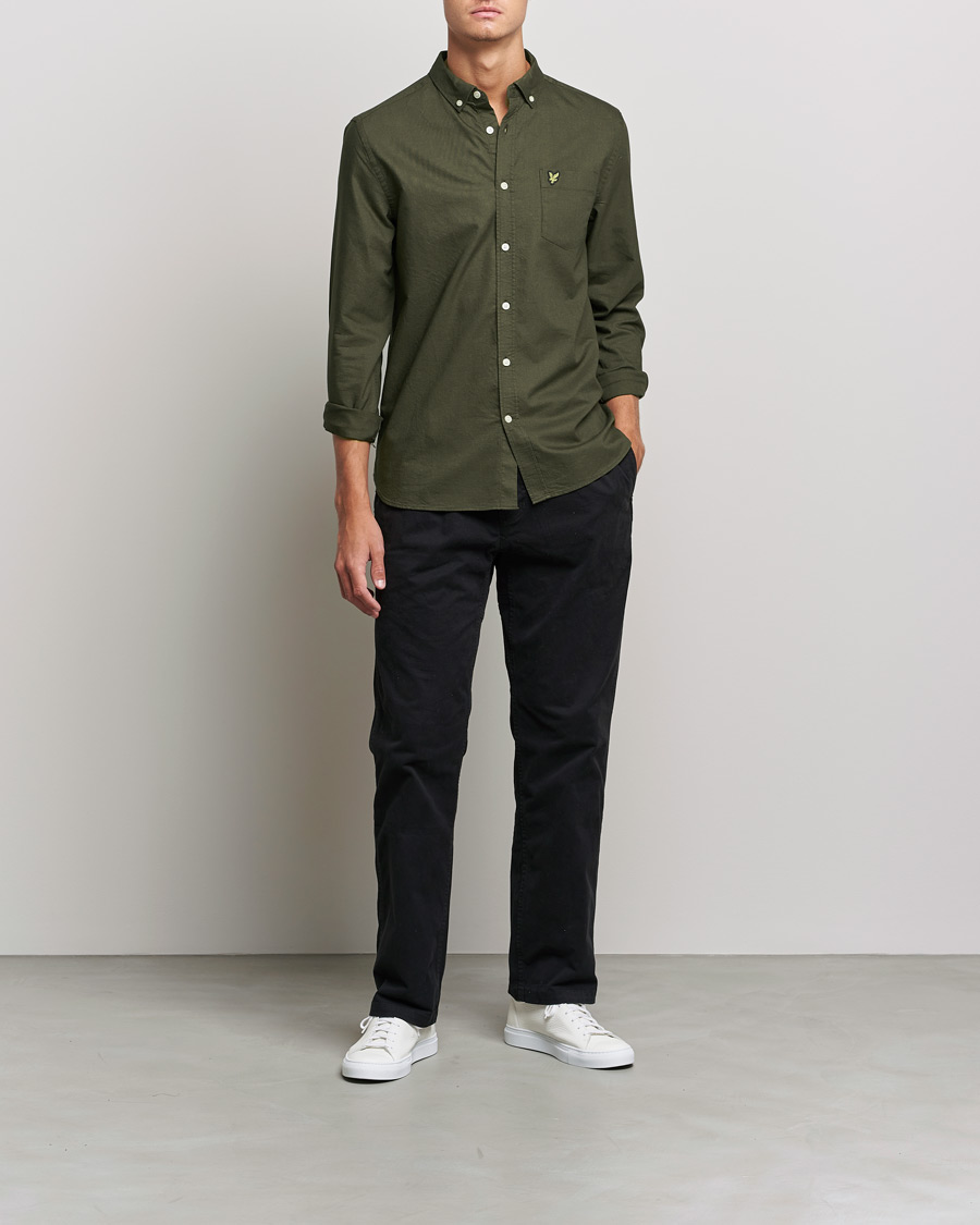 Men | Shirts | Lyle & Scott | Lightweight Oxford Shirt Olive