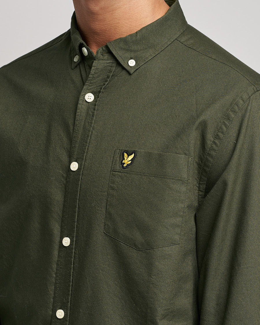 Men | Shirts | Lyle & Scott | Lightweight Oxford Shirt Olive