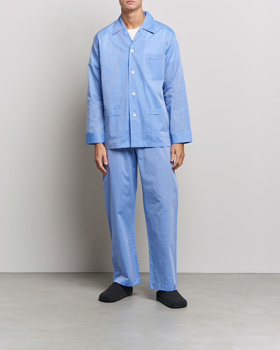 Men | Pyjamas & Robes | Derek Rose | Cotton Pyjama Set Blue