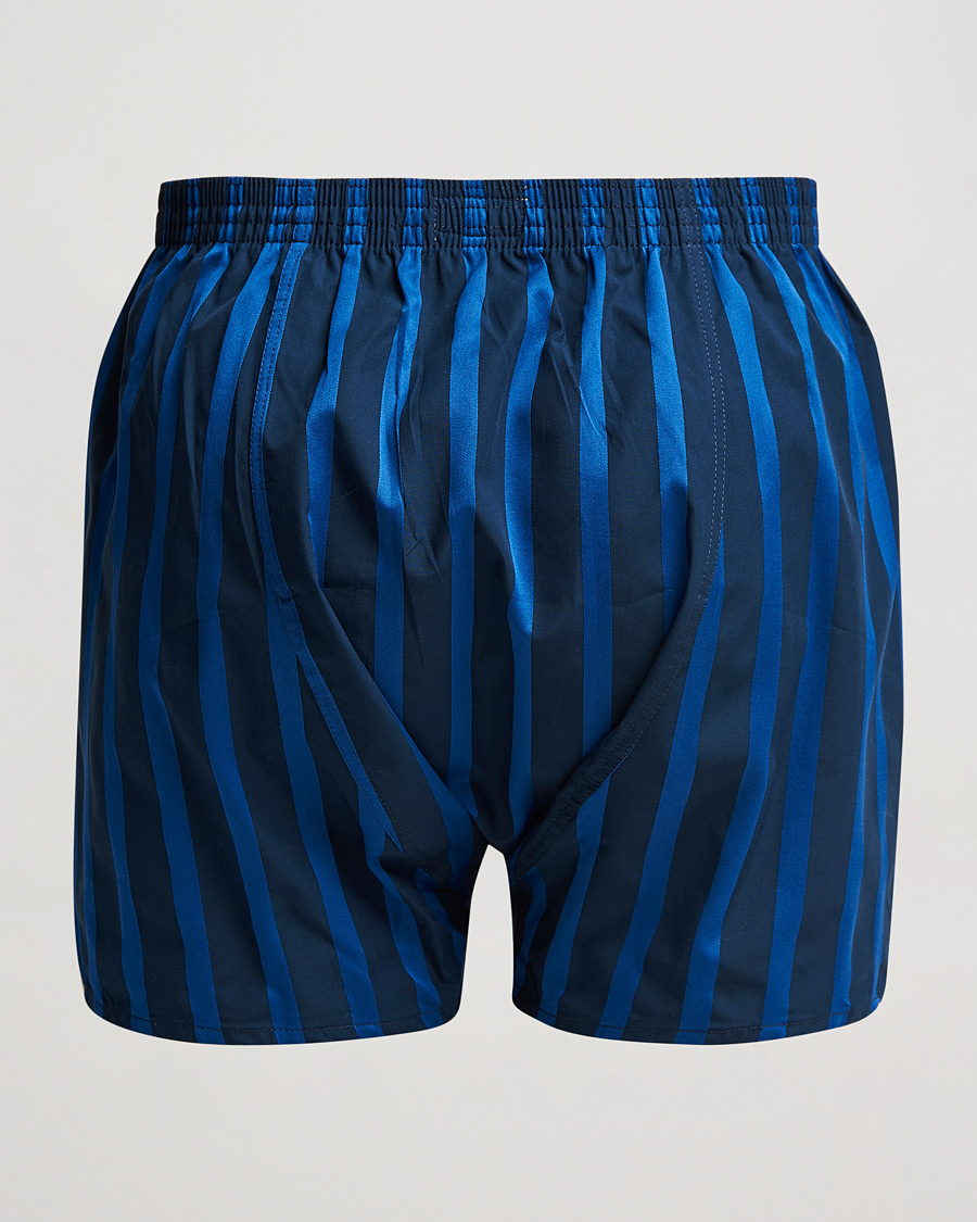 Men | Underwear & Socks | Derek Rose | Classic Fit Striped Boxer Shorts Navy
