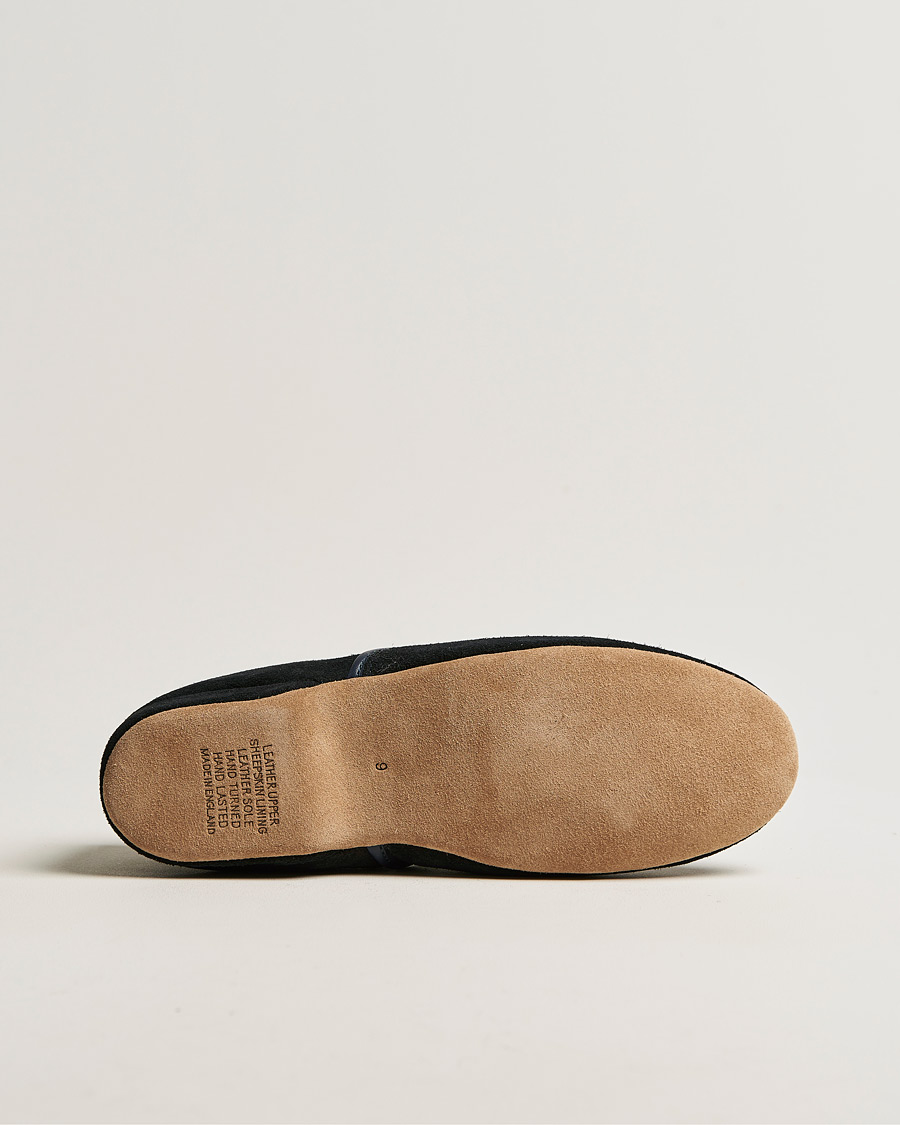 Men | Sandals & Slides | Derek Rose | Crawford Sheepskin Suede Slippers Navy
