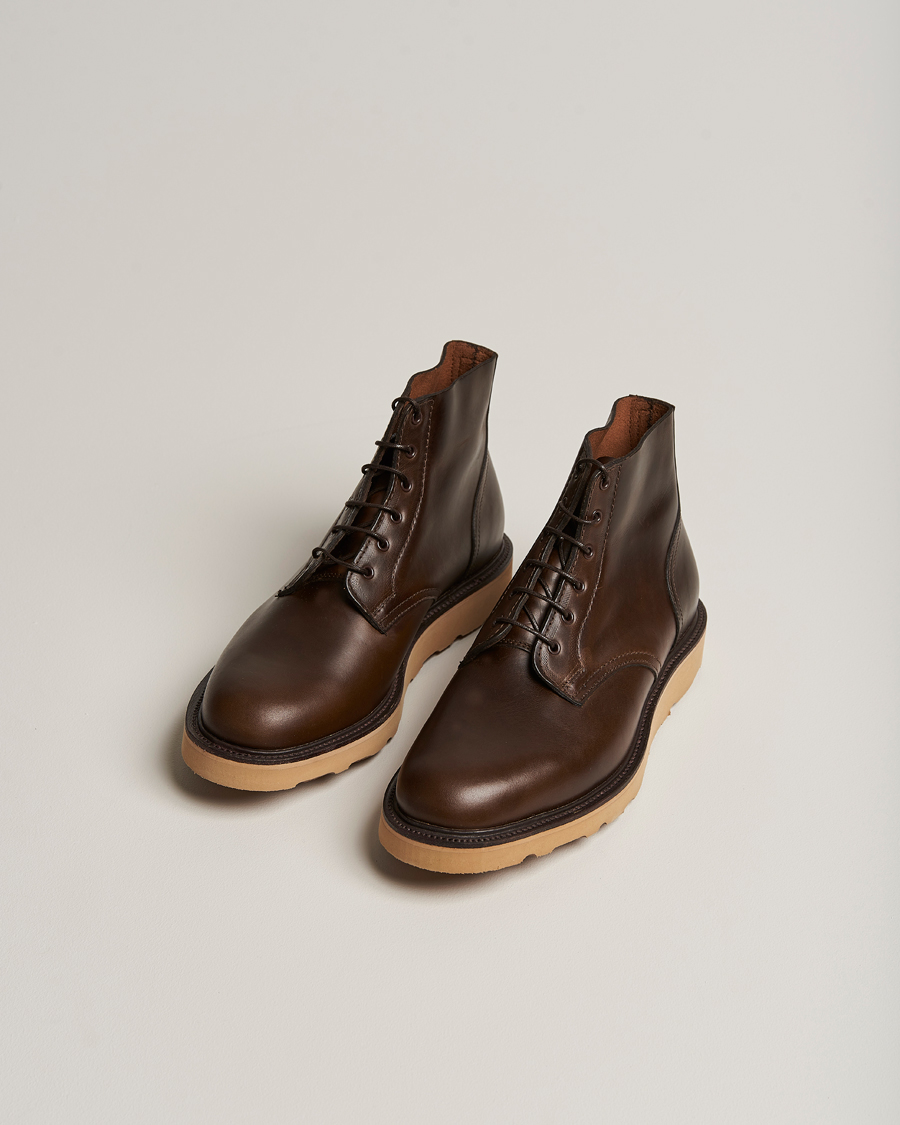 Men | Sanders Harrison Unlined Derby Boot Brown Calf | Sanders | Harrison Unlined Derby Boot Brown Calf