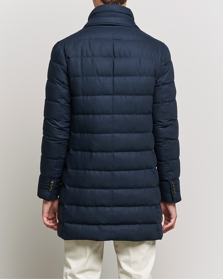 Men | Coats & Jackets | Herno | Flannel Down Coat Navy