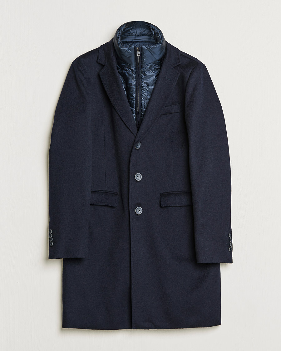 Men | Coats & Jackets | Herno | Cashmere Zip Coat Navy