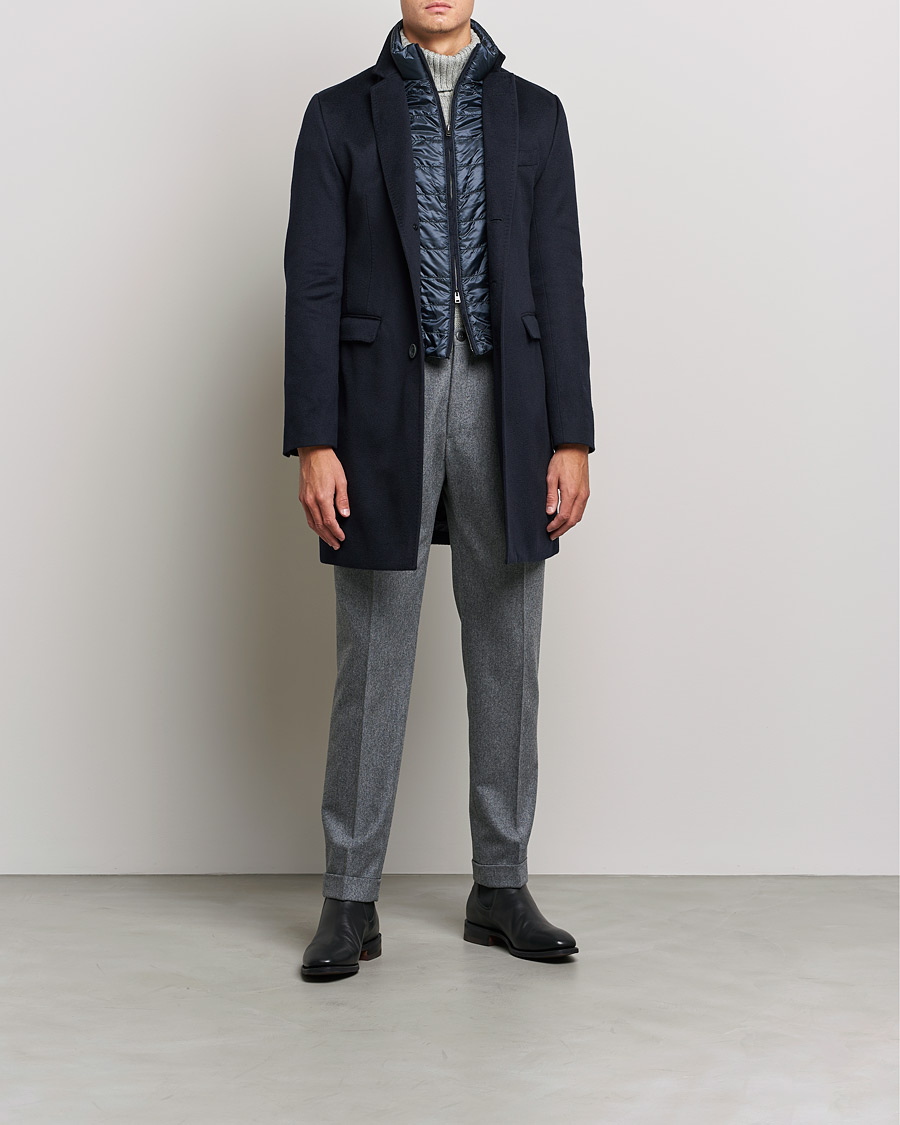 Men | Coats & Jackets | Herno | Cashmere Zip Coat Navy