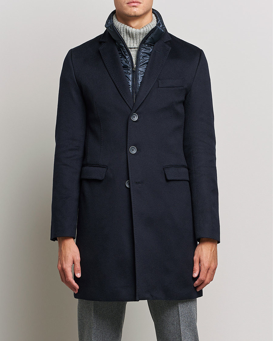 Men | Coats & Jackets | Herno | Cashmere Zip Coat Navy