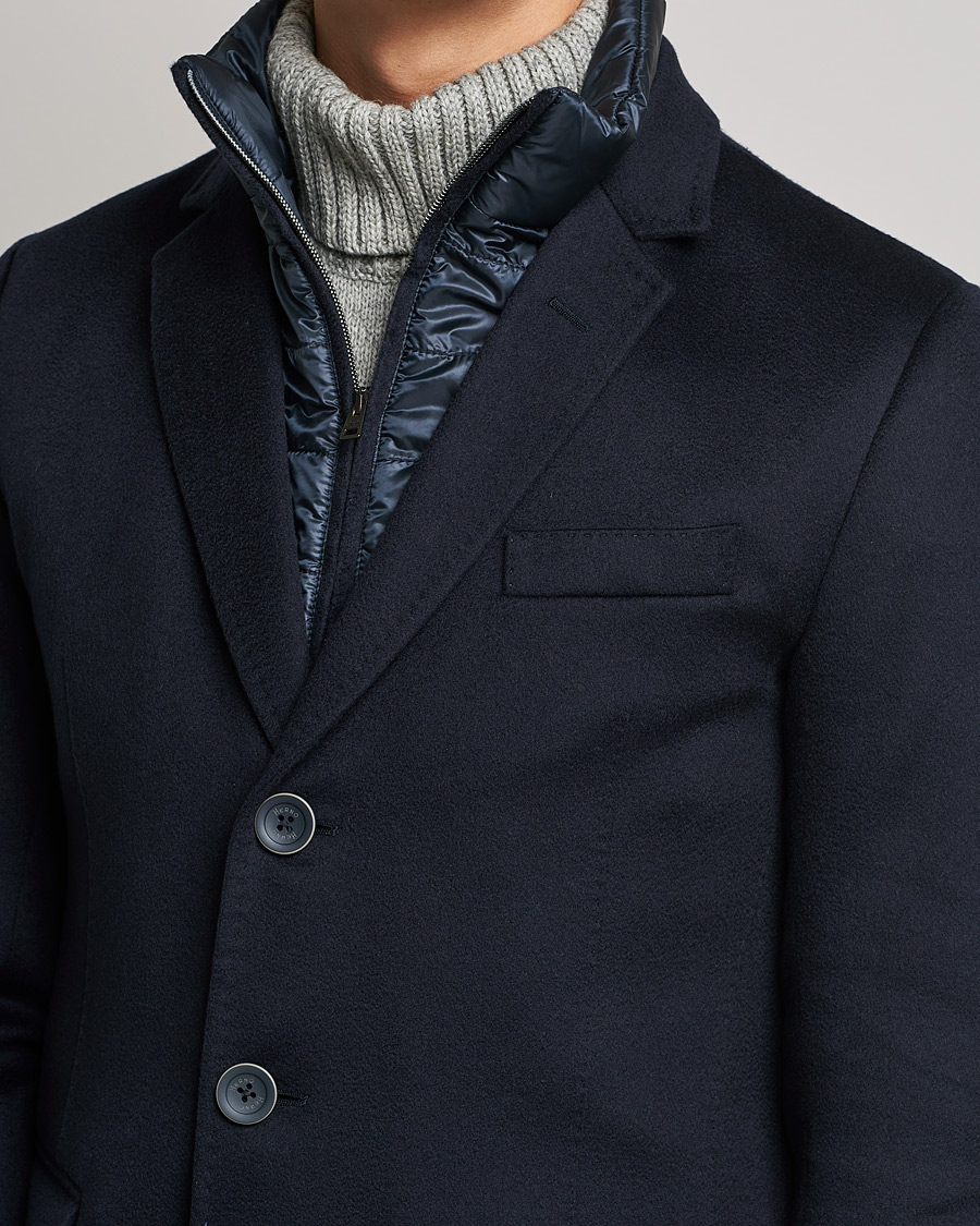Men | Coats & Jackets | Herno | Cashmere Zip Coat Navy