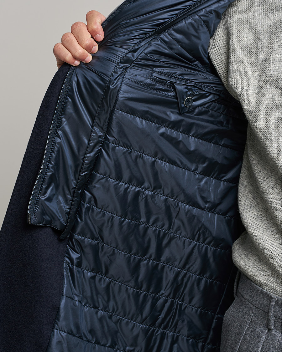 Men | Coats & Jackets | Herno | Cashmere Zip Coat Navy