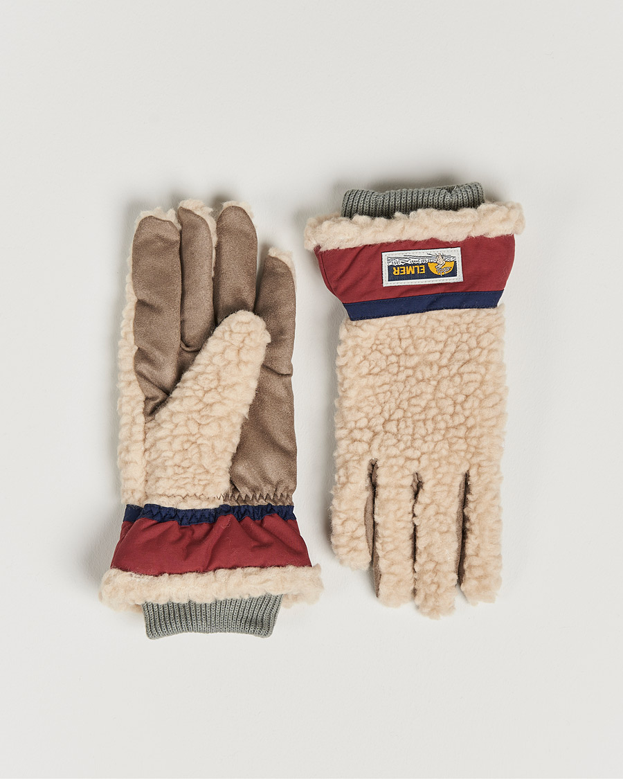 Men | Elmer by Swany Sota Wool Teddy Gloves Beige/Wine | Elmer by Swany | Sota Wool Teddy Gloves Beige/Wine