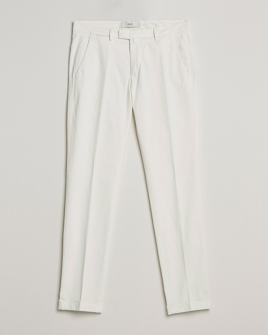 Men | Trousers | Briglia 1949 | Slim Fit Cotton Stretch Chino Off White