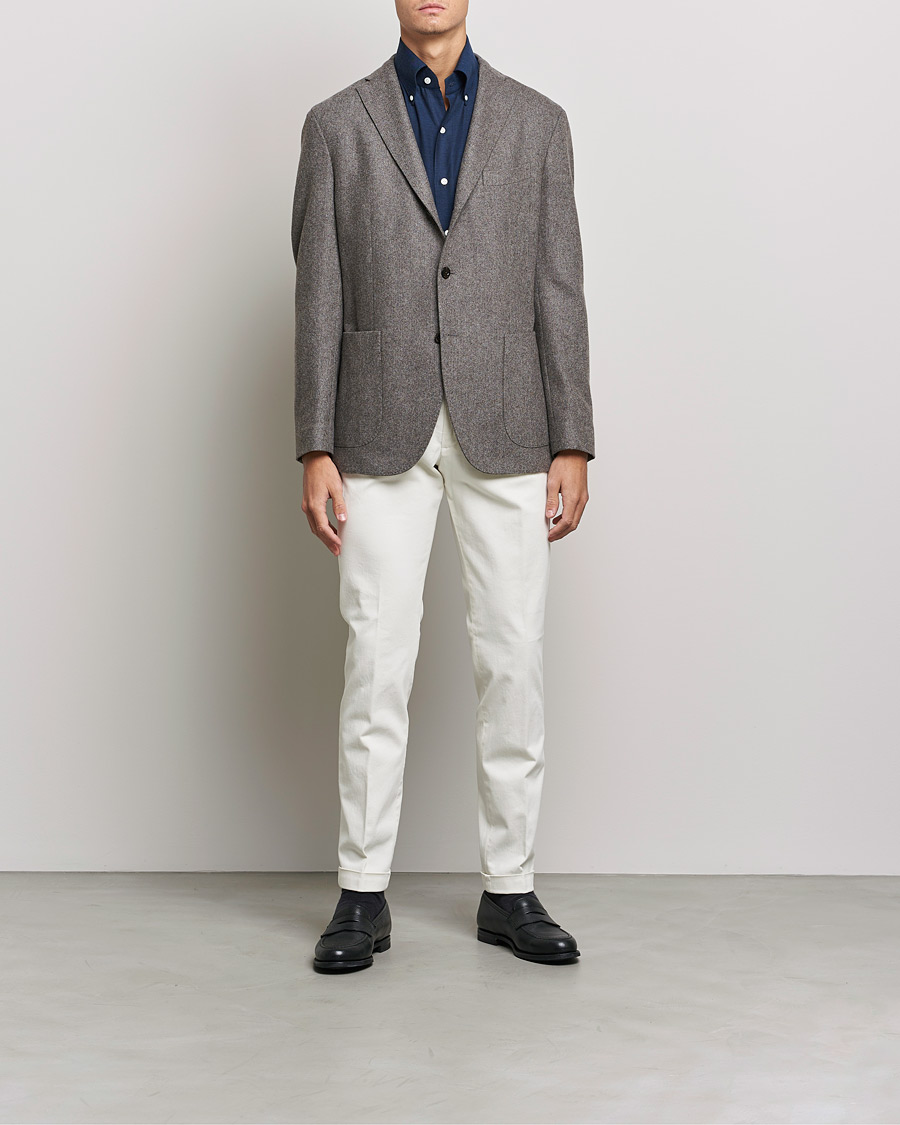 Men | Trousers | Briglia 1949 | Slim Fit Cotton Stretch Chino Off White