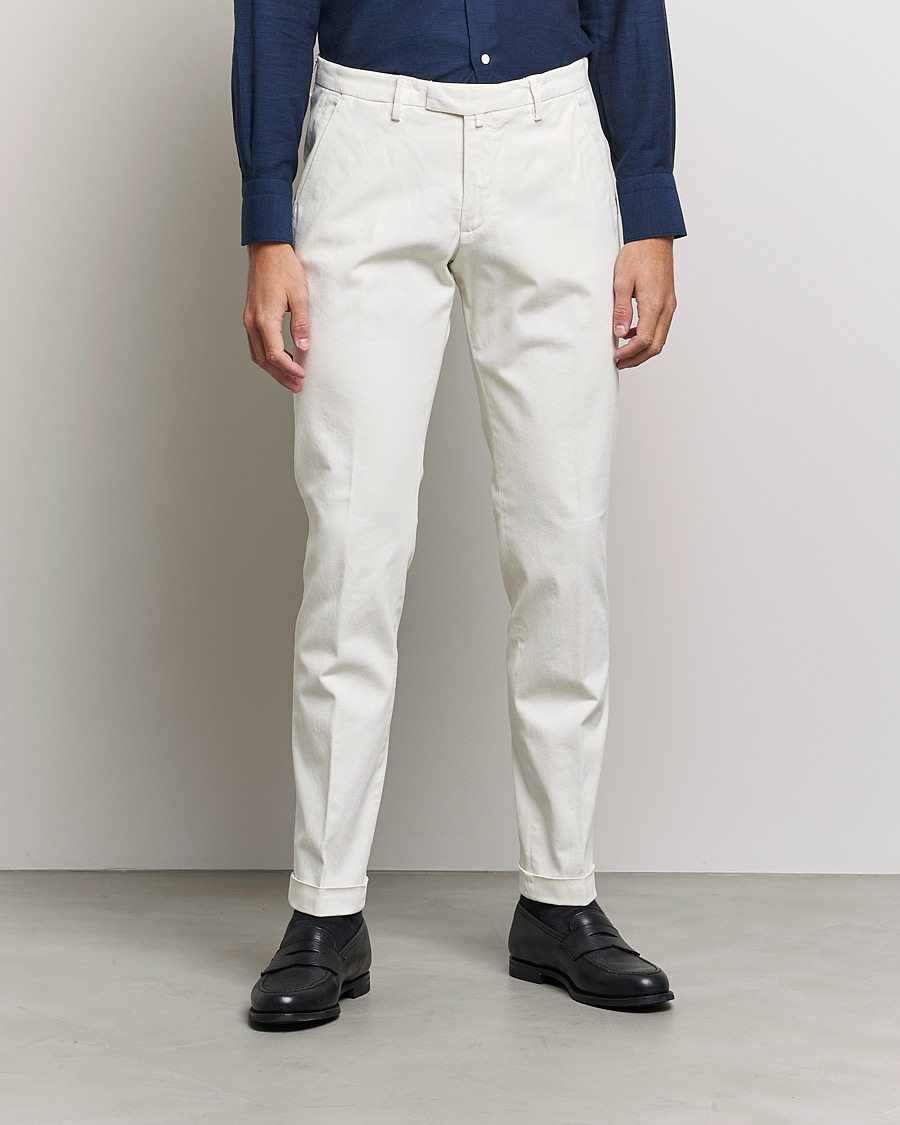 Men | Trousers | Briglia 1949 | Slim Fit Cotton Stretch Chino Off White