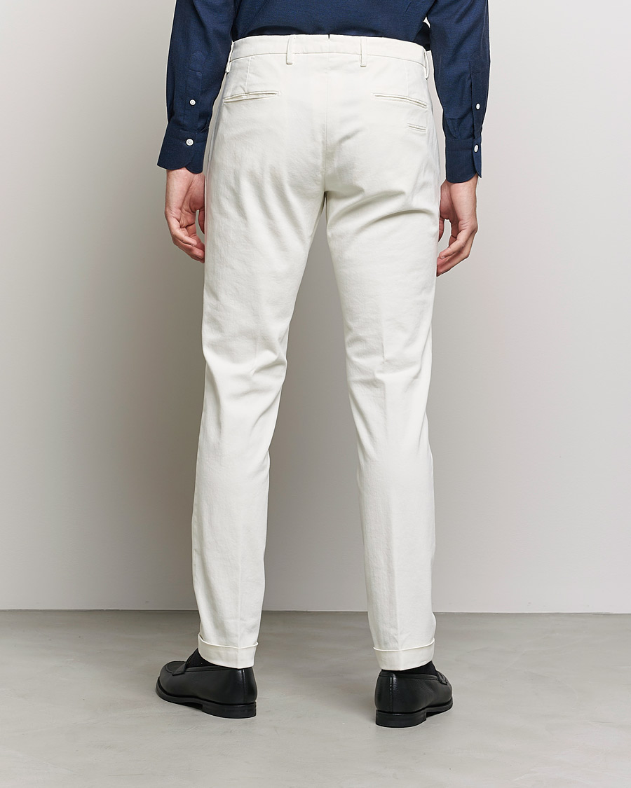 Men | Trousers | Briglia 1949 | Slim Fit Cotton Stretch Chino Off White