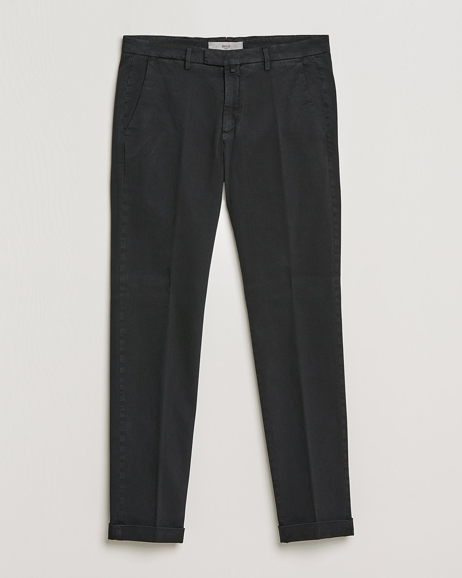 Men | Trousers | Briglia 1949 | Slim Fit Cotton Stretch Chino Black