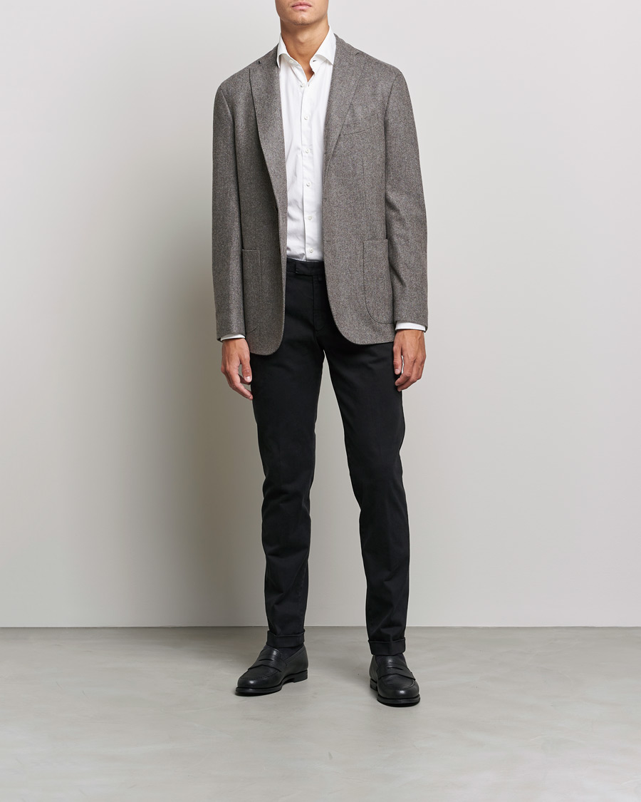 Men | Trousers | Briglia 1949 | Slim Fit Cotton Stretch Chino Black