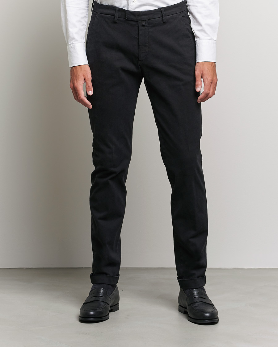 Men | Trousers | Briglia 1949 | Slim Fit Cotton Stretch Chino Black