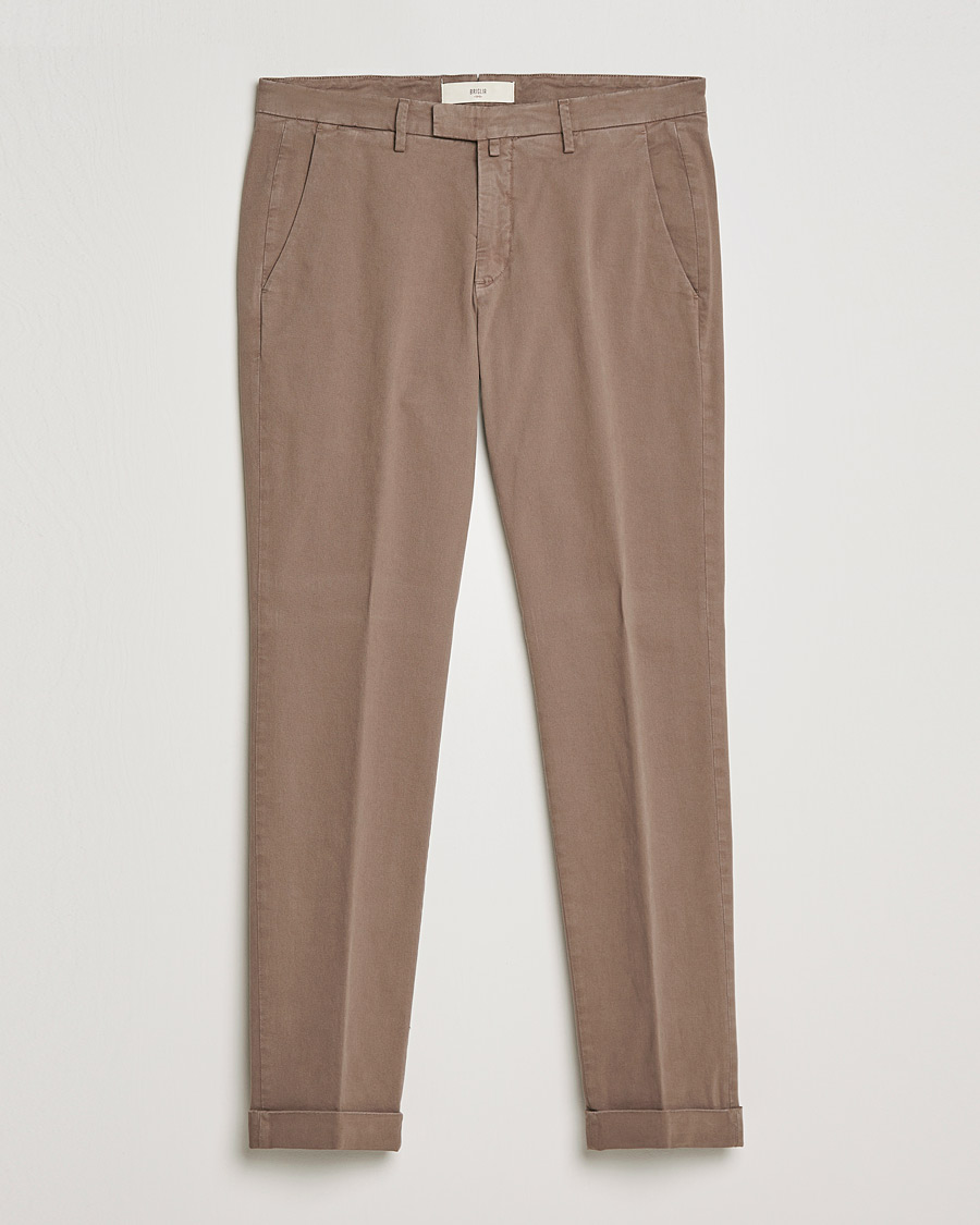 Men | Trousers | Briglia 1949 | Slim Fit Cotton Stretch Chino Taupe