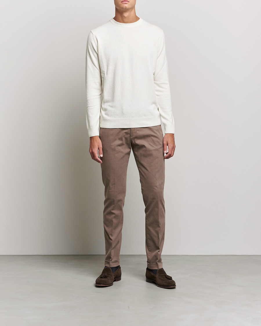 Men | Trousers | Briglia 1949 | Slim Fit Cotton Stretch Chino Taupe