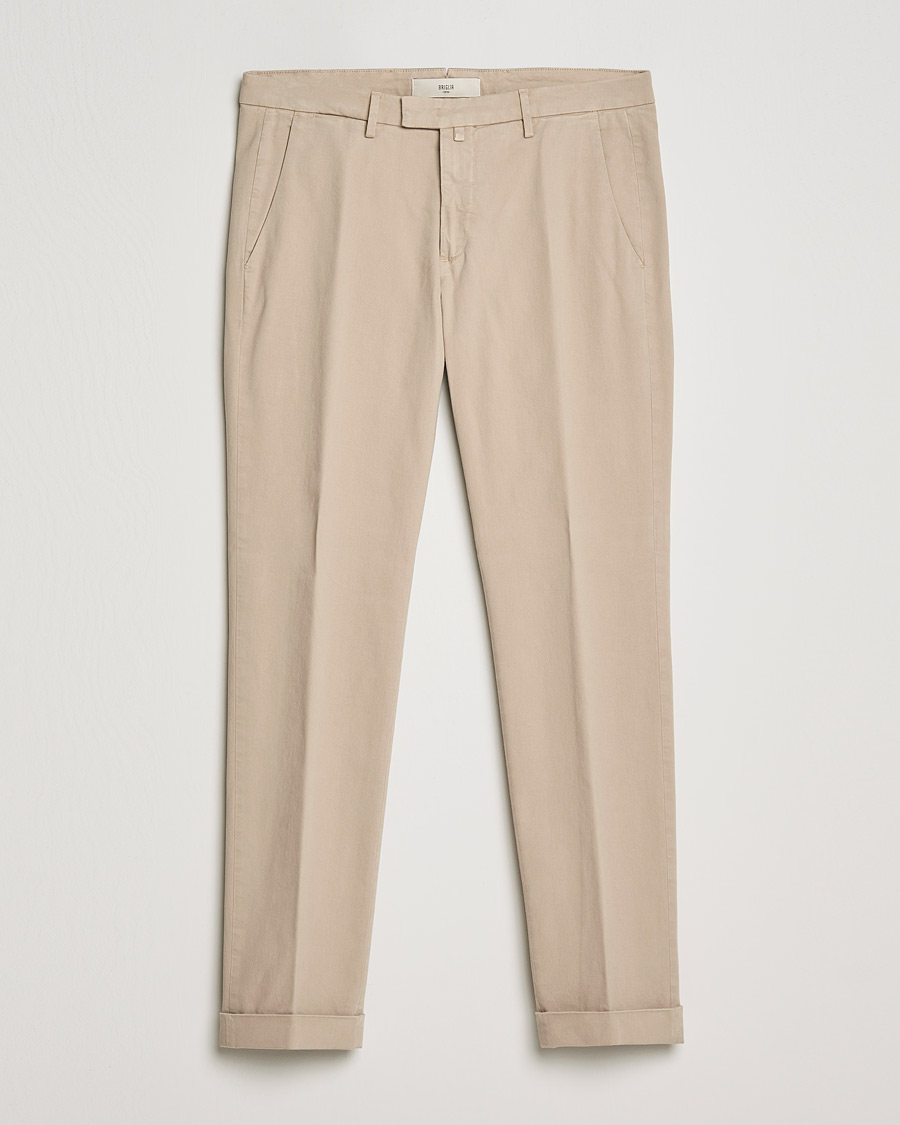 Men | Trousers | Briglia 1949 | Slim Fit Cotton Stretch Chino Beige
