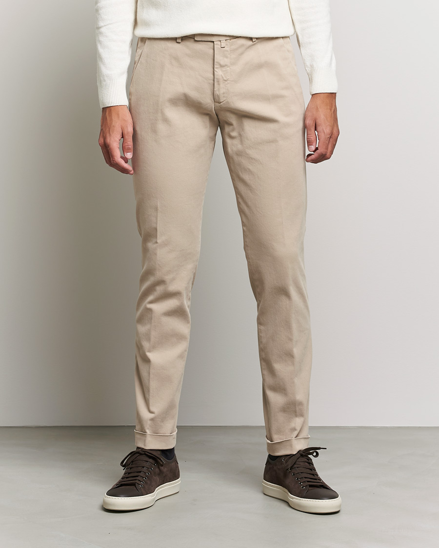 Men | Trousers | Briglia 1949 | Slim Fit Cotton Stretch Chino Beige
