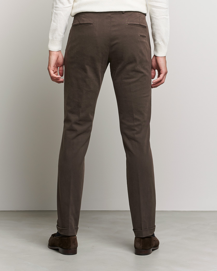 Men | Trousers | Briglia 1949 | Slim Fit Cotton Stretch Chino Coffe Brown