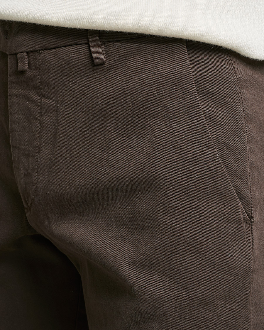 Men | Trousers | Briglia 1949 | Slim Fit Cotton Stretch Chino Coffe Brown