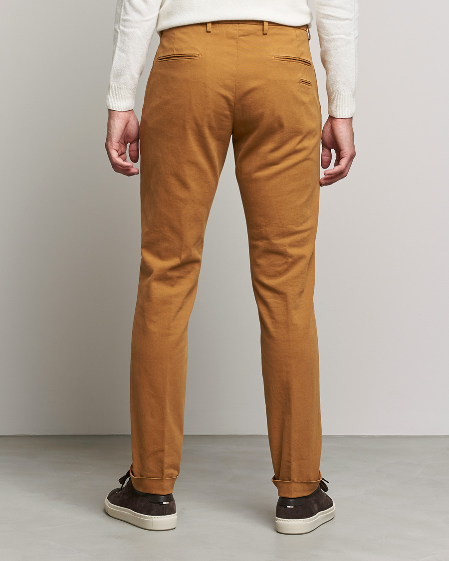 Men | Trousers | Briglia 1949 | Slim Fit Cotton Stretch Chino Golden Brown
