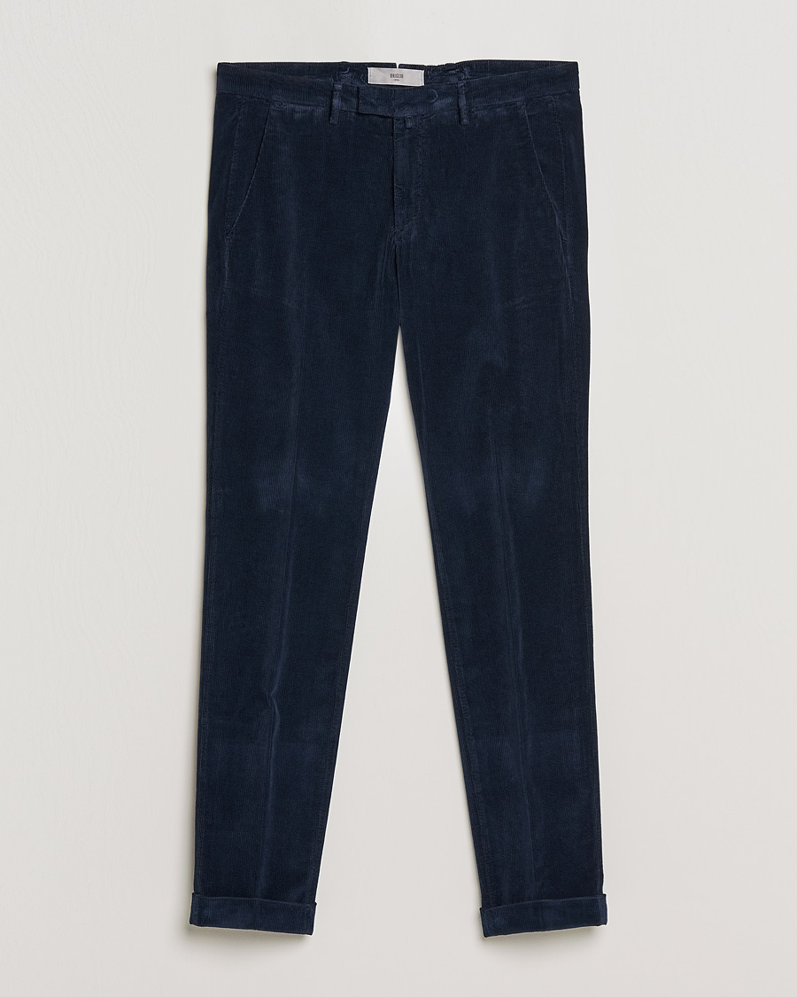 Men | Trousers | Briglia 1949 | Slim Fit Corduroy Trousers Navy