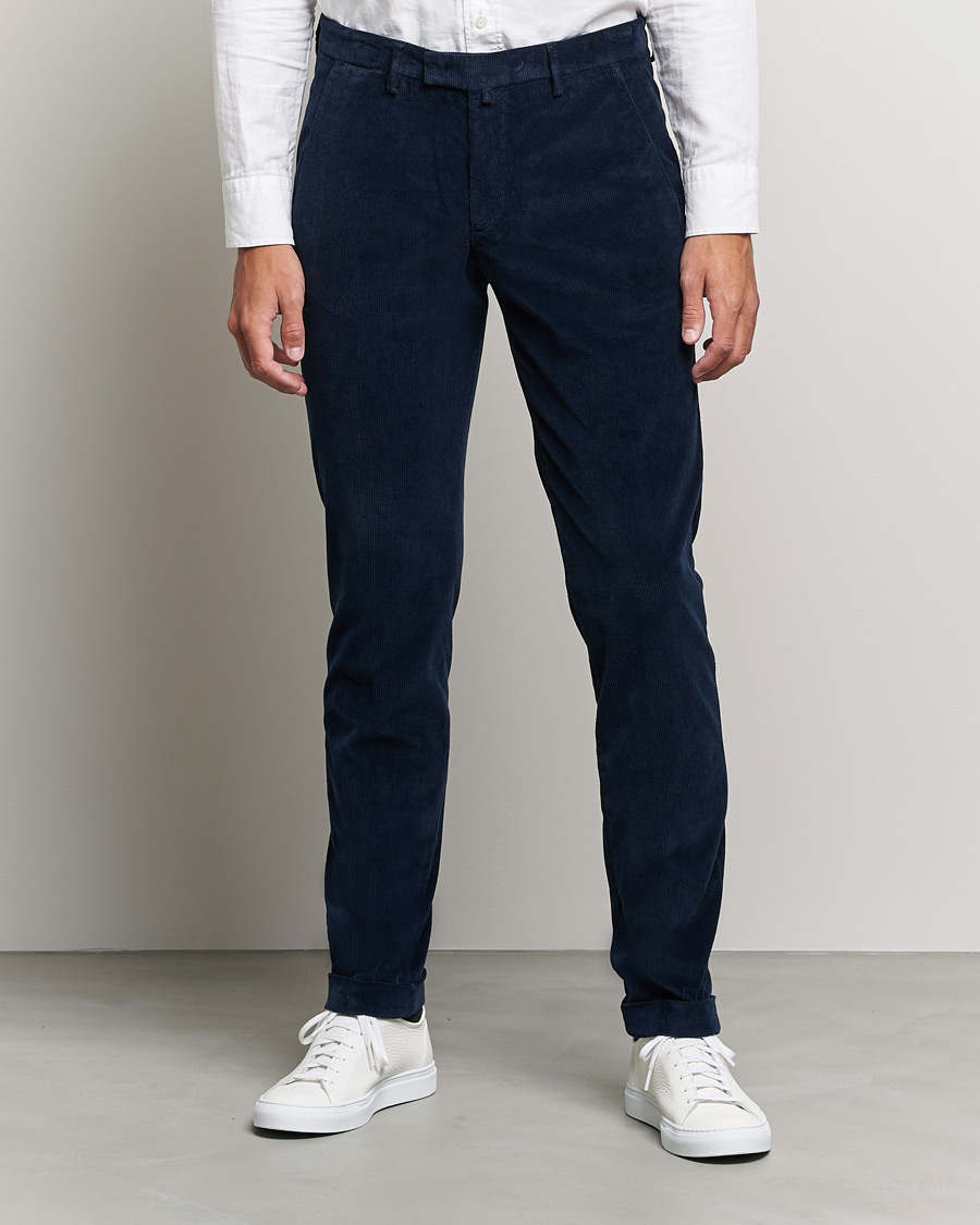 Men | Trousers | Briglia 1949 | Slim Fit Corduroy Trousers Navy