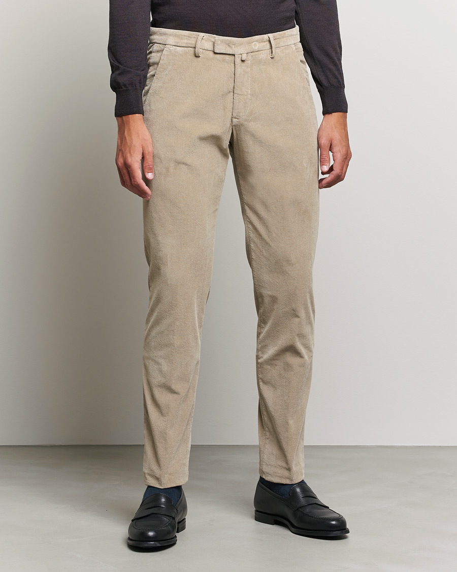 Men | Trousers | Briglia 1949 | Slim Fit Corduroy Trousers Beige