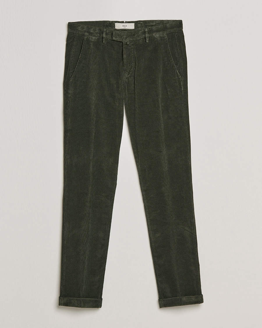 Men |  | Briglia 1949 | Slim Fit Corduroy Trousers Dark Green