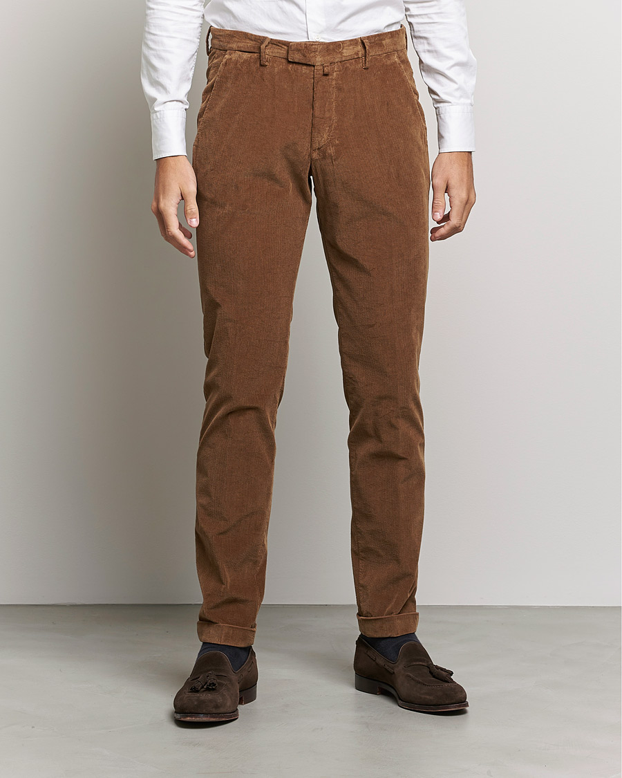 Men | Trousers | Briglia 1949 | Slim Fit Corduroy Trousers Brown