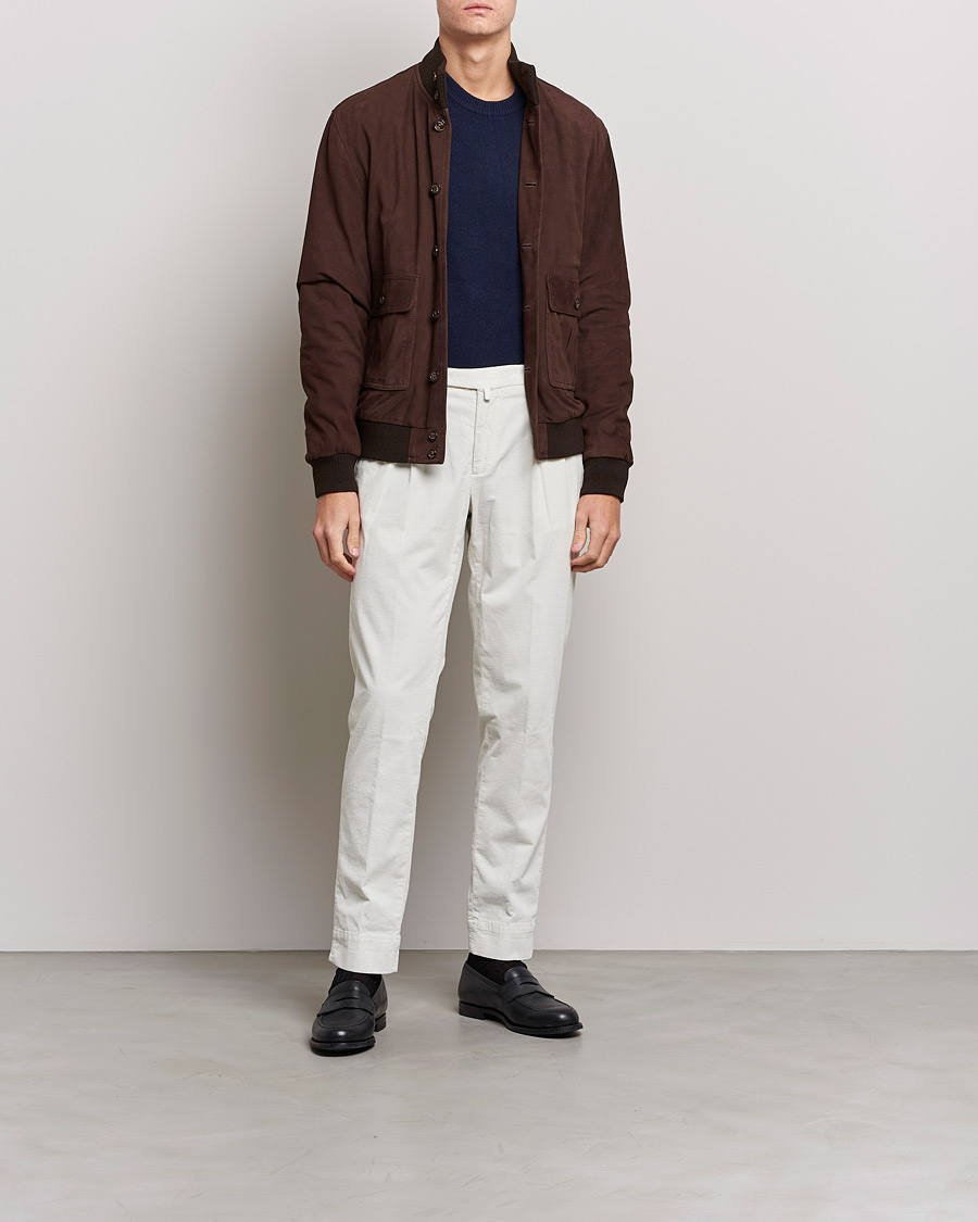 Men | Trousers | Briglia 1949 | Easy Fit Corduroy Trousers Off White