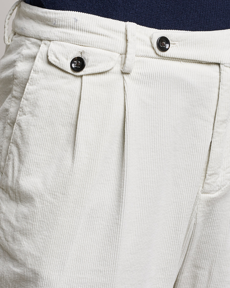 Men | Trousers | Briglia 1949 | Easy Fit Corduroy Trousers Off White